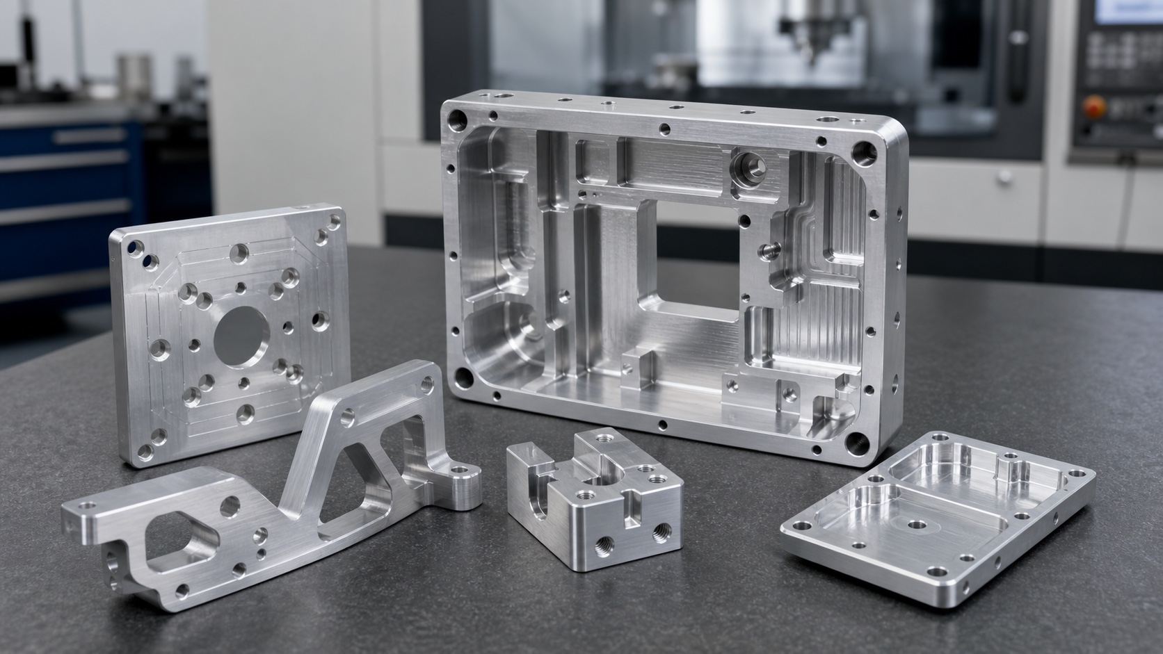 CNC milled aluminum plates brackets housings and fixtures for precision components