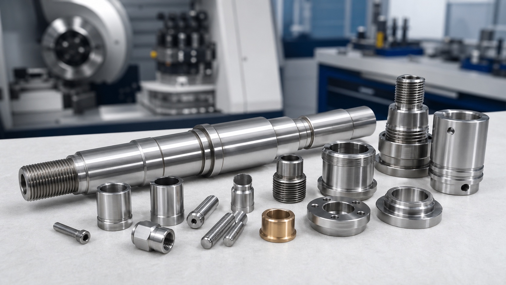 CNC turned shafts sleeves bushings pins and fittings for precision components